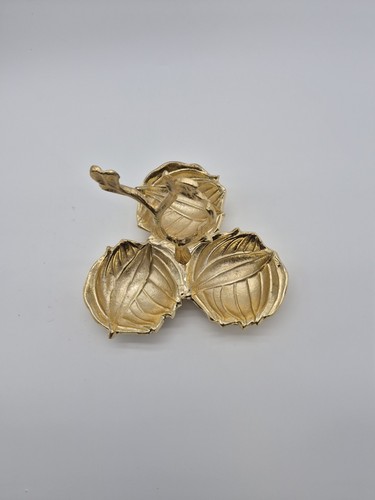 Golden 3 Section Flower Dish - photo 2
