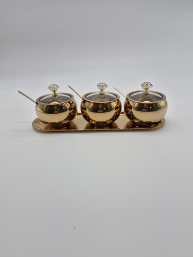 Golden 3 Piece Plate Set