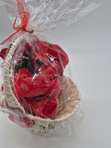 Red Teddy Bear Valentines Gift Basket - photo 2