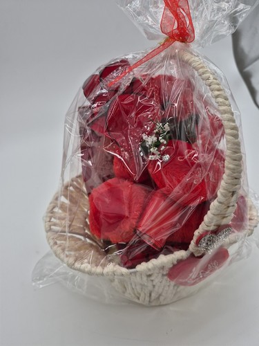 Red Teddy Bear Valentines Gift Basket - photo 3