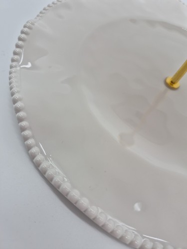 Golden And White 2 Layer Serving Plate - photo 2