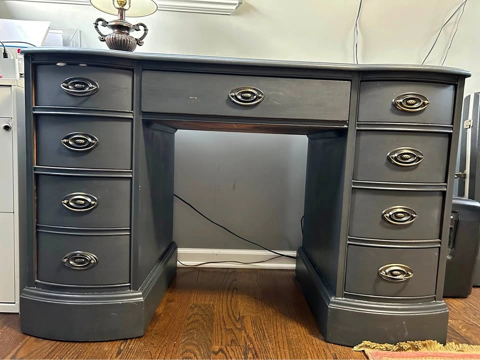 Solid Wood Desk - 8 drawers
