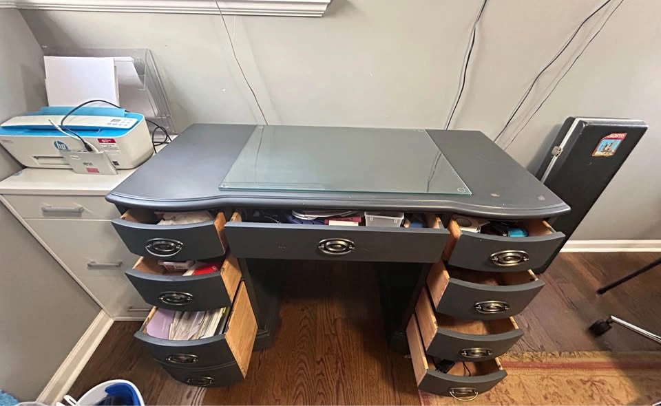 Solid Wood Desk - 8 drawers - photo 2