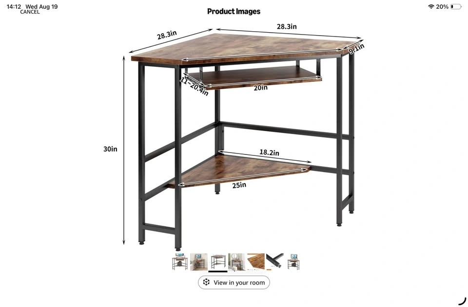 Space saving corner desk in great condition - photo 3