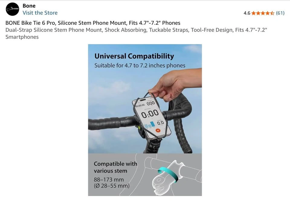 Universally compatible smart phone holder for bike stem - photo 5