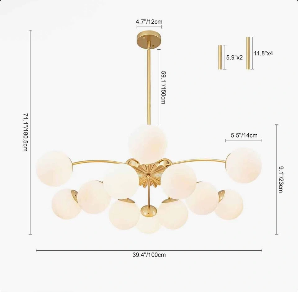 Brand new wayfair 12 light glass globe sputnik sphere chandelier - photo 5