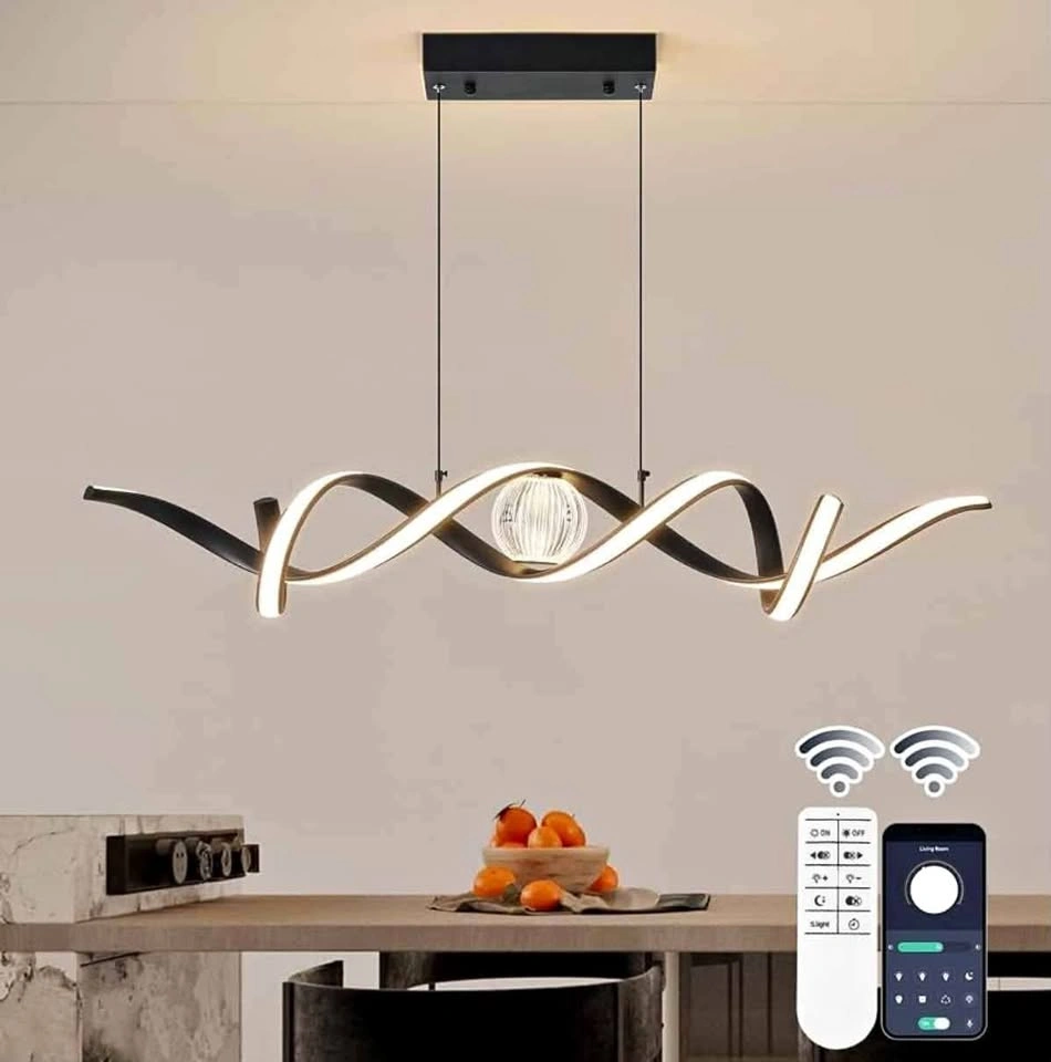 Spiral wave led pendant