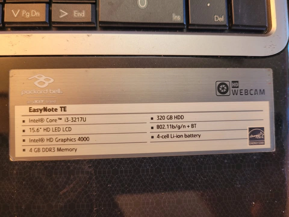 Packard Bell EasyNote TE Laptop i3 15.6 inch 4GB RAM 320GB HDD - photo 3