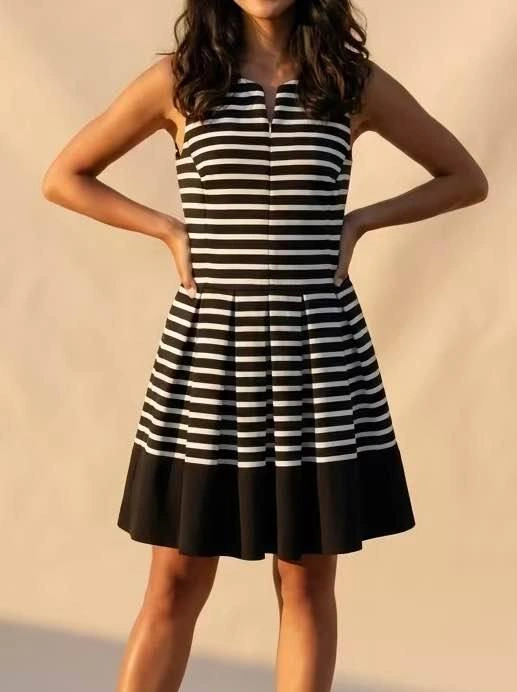 Armani Exchange Black and White Striped Dress (size 0) - photo 2
