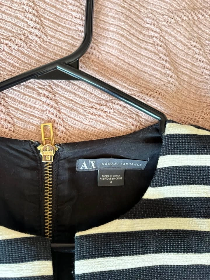 Armani Exchange Black and White Striped Dress (size 0) - photo 5