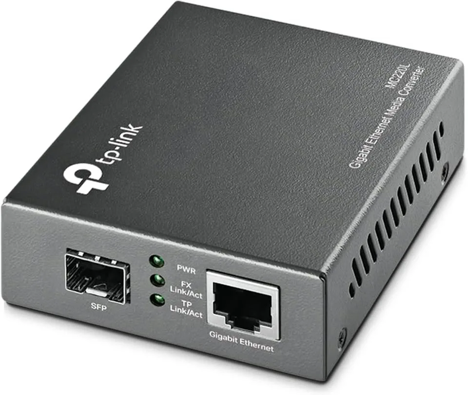TP-Link Gigabit SFP to RJ45 Fiber Media Converter thumbnail