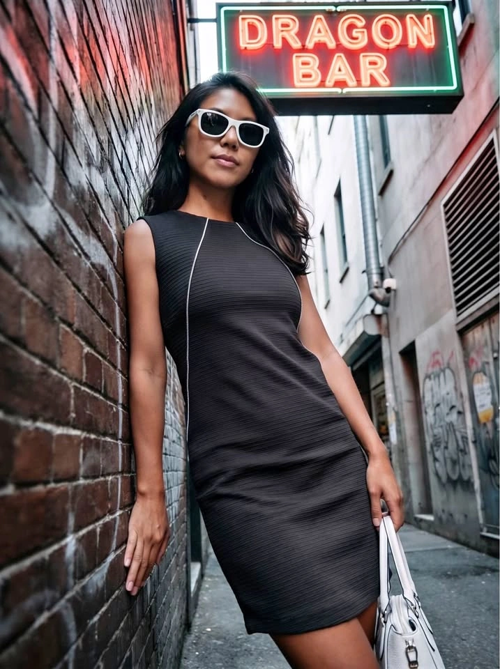 Zink London Black Sleeveless Zipper Detail Dress Size XS