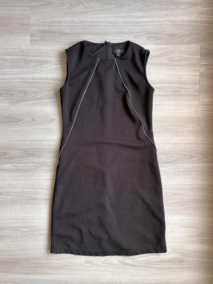 Zink London Black Sleeveless Zipper Detail Dress Size XS - photo 3
