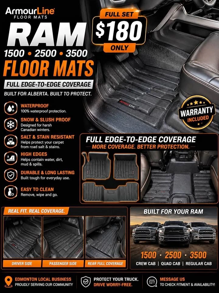 RAM Floor Matts 1500 2500 3500 - 2 years Warranty