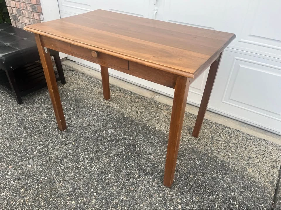 Vintage Wood Desk with Single Drawer - photo 3