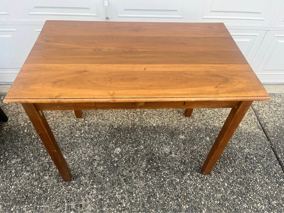 Vintage Wood Desk with Single Drawer - photo 4