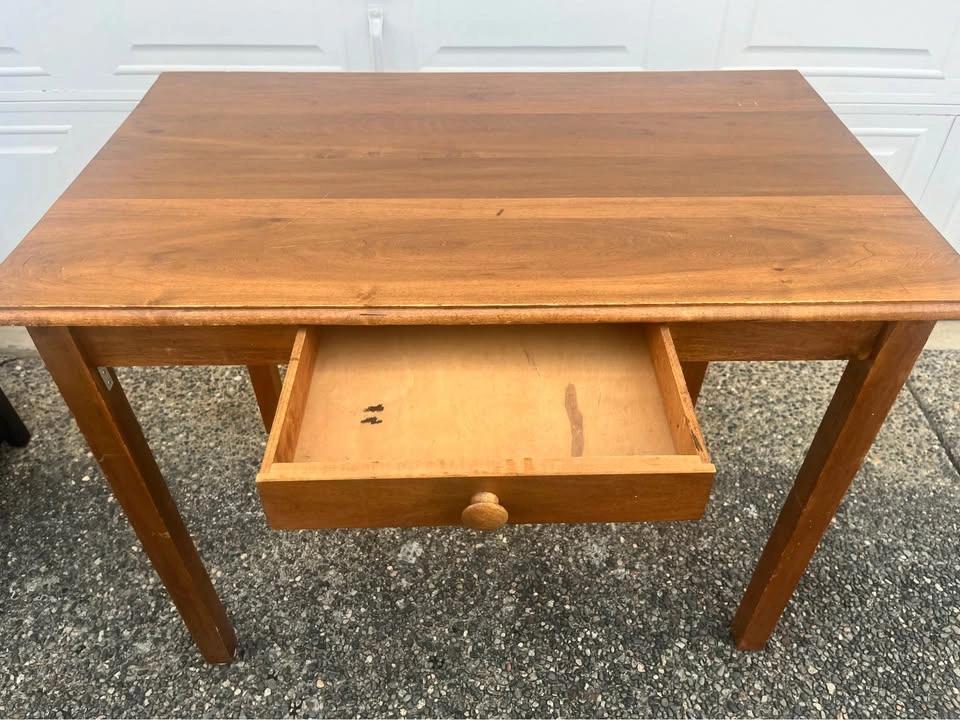 Vintage Wood Desk with Single Drawer - photo 5