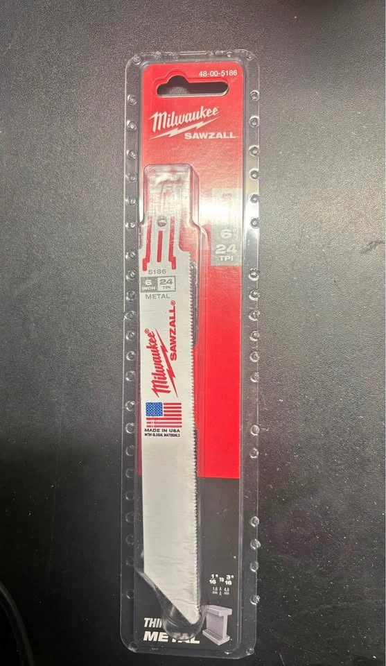 Milwaukee Sawzall 6" 24 TPI Thin Metal Reciprocating Saw Blade