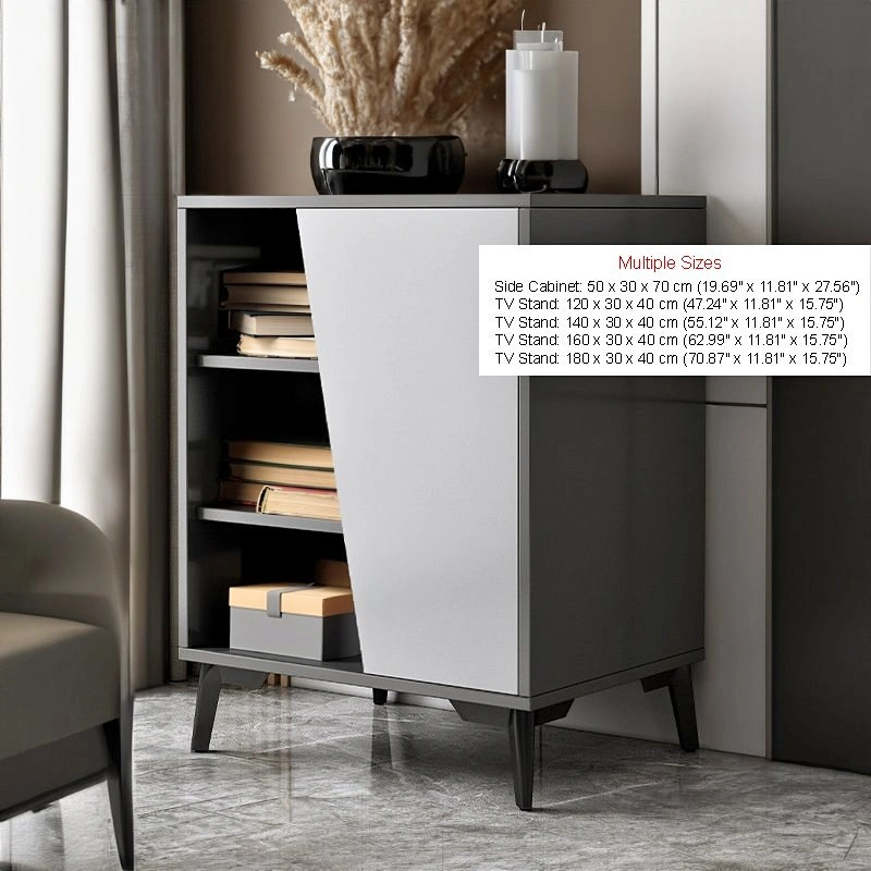 TV006 A1469 Contemporary Dark Minimalist TV Console