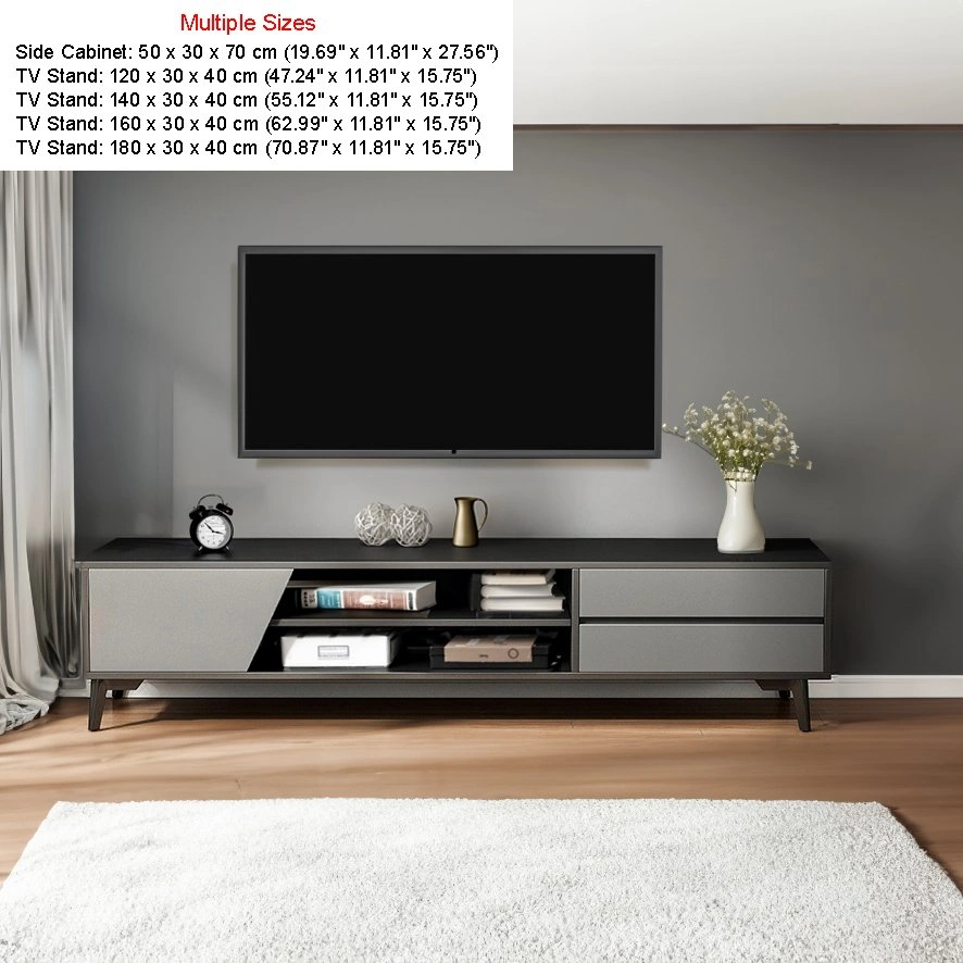 TV006 A1469 Contemporary Dark Minimalist TV Console - photo 2