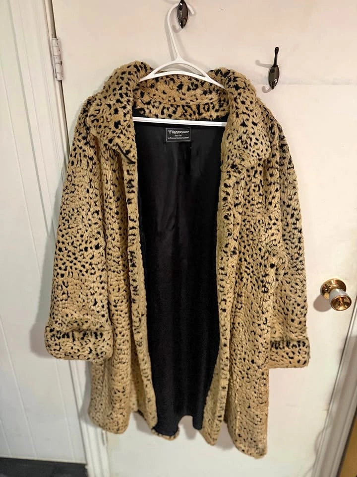 Furrocious Leopard Print Faux Fur Coat - Large