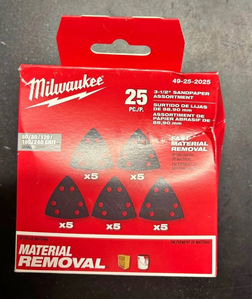 Milwaukee 3-1/2" Sandpaper Assortment (25-Piece)
