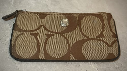 coach wristlet wallet brown