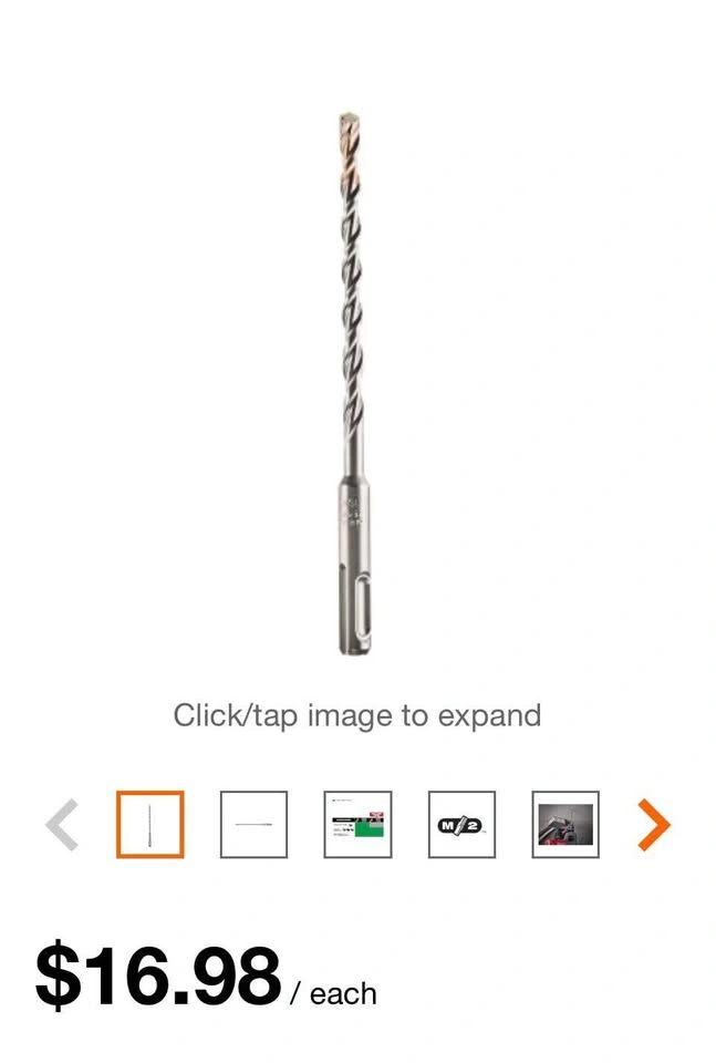 Milwaukee SDS Plus M2 1/4" x 8" Concrete Drill Bits - photo 2