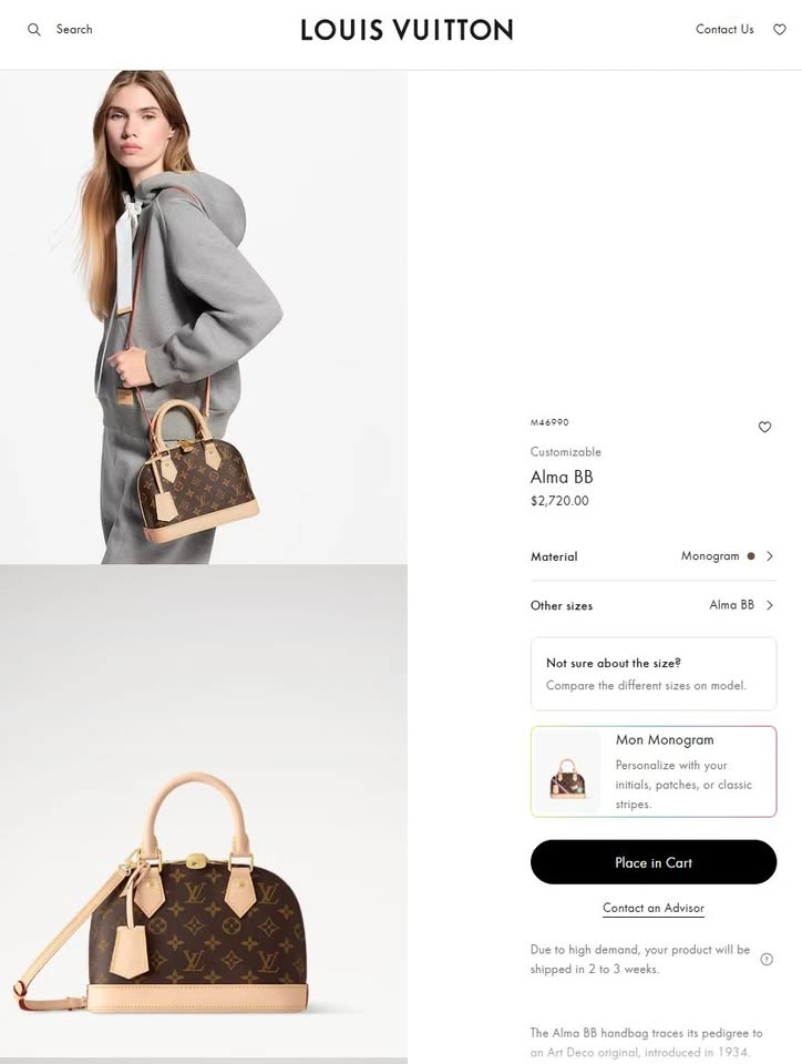Louis Vuitton Alma BB Monogram - Authentic - photo 2