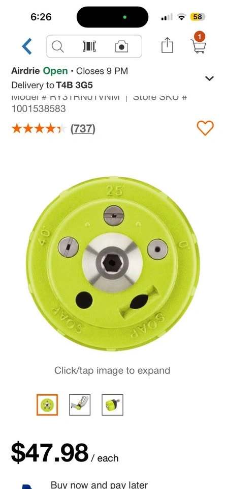 Ryobi 5-in-1 Pressure Washer Nozzle - photo 2