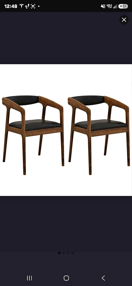 Set of 2 Upholstered Armchairs with Cozy Backrest