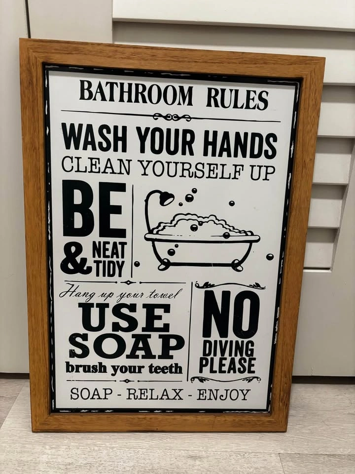 Bathroom Rules Wall Sign - photo 2