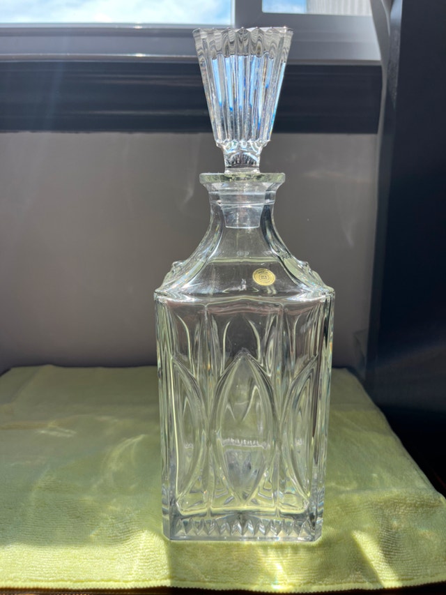 Vintage Square Crystal Decanter Made in Slovakia