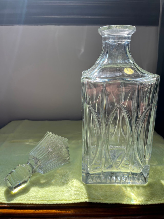Vintage Square Crystal Decanter Made in Slovakia - photo 2