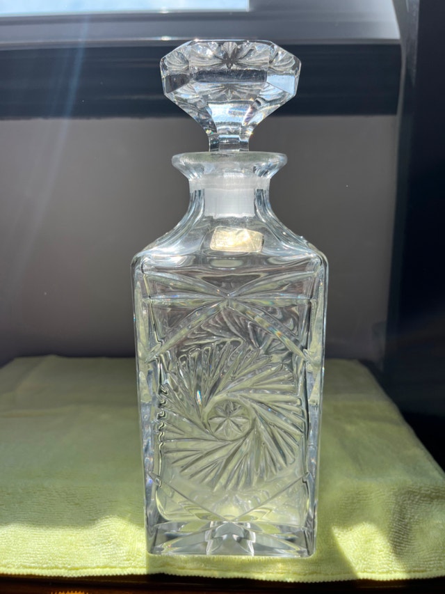 Vintage Square Pinwheel Crystal Decanter