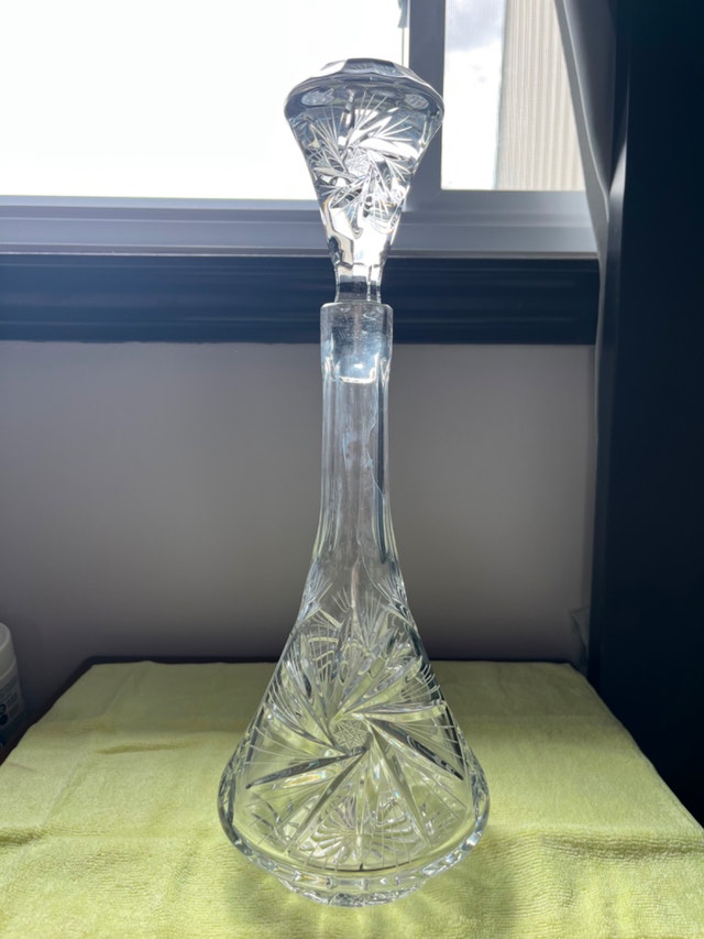 Vintage Pinwheel Crystal Decanter With Pinwheel Stopper