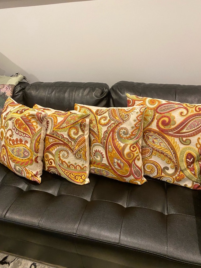 Four Paisley Throw Pillows