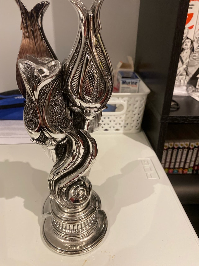Silver Tulip Candlesticks