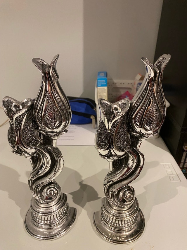 Silver Tulip Candlesticks - photo 3