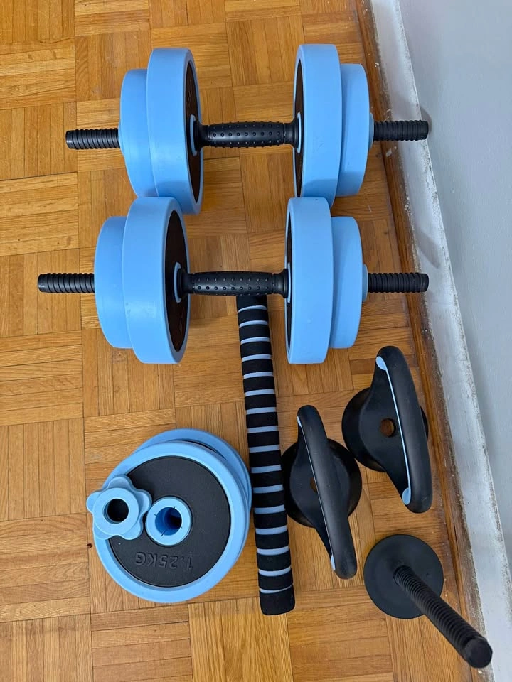 Gym Weight Set Dumbbells & Barbell 44.1LBS