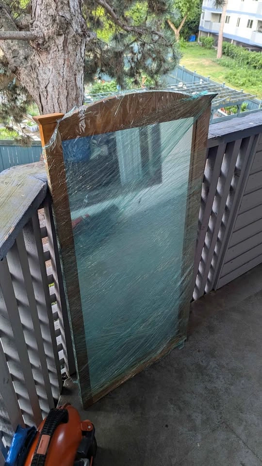 Large Arched Wood Frame Mirror - photo 2