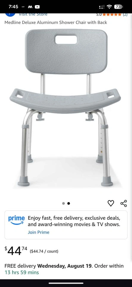Medline Guardian Deluxe Aluminum Bath Chair - photo 2
