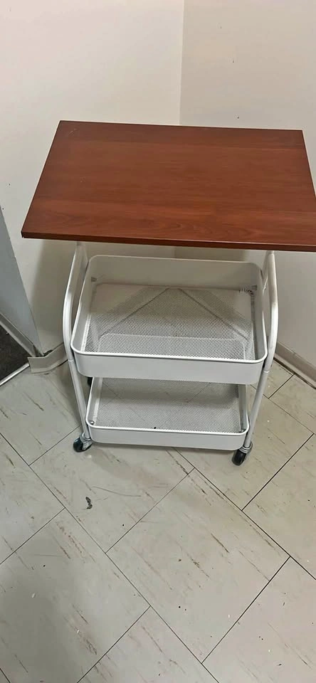 Rolling kitchen cart with 3 shelves