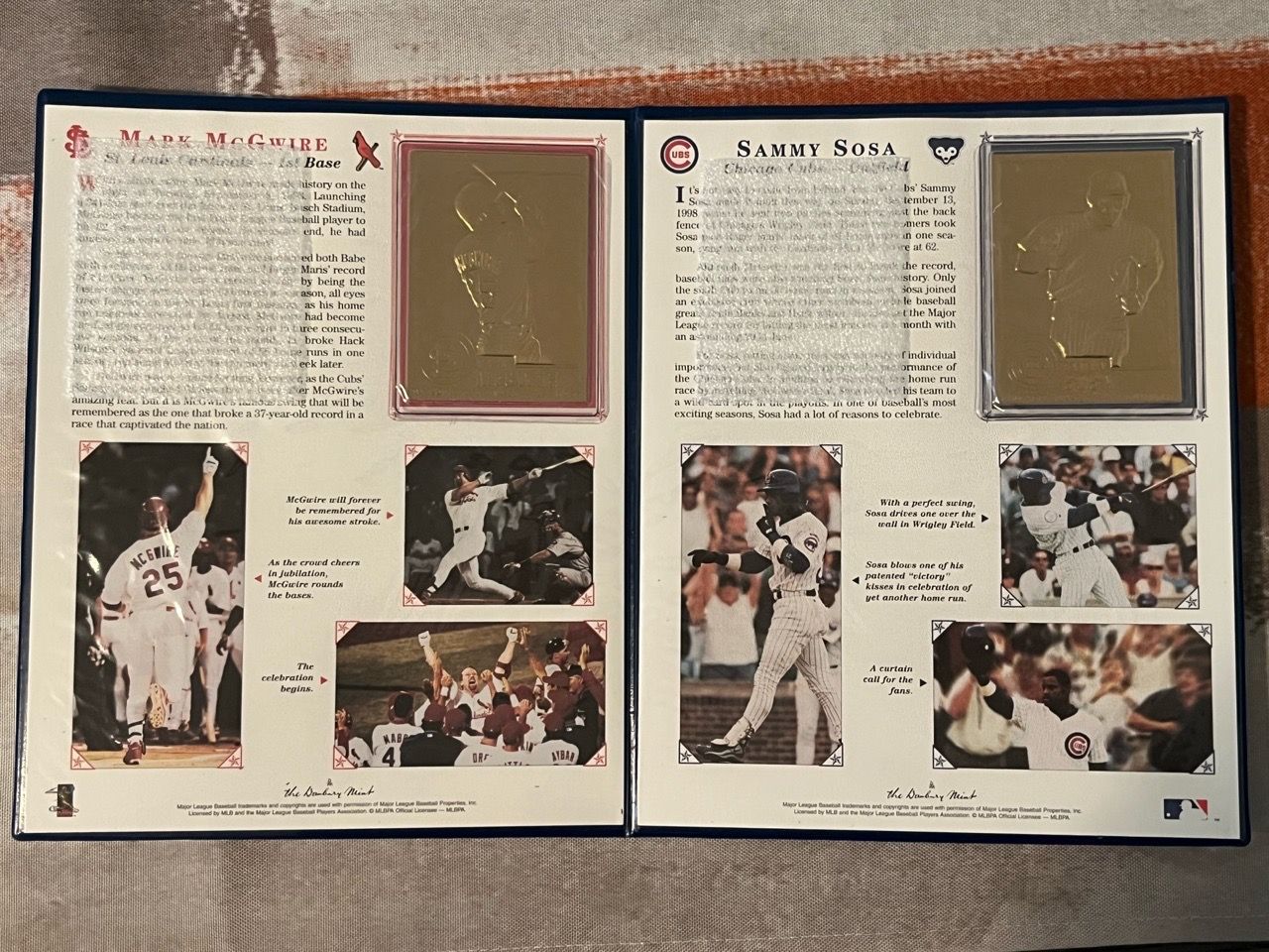 Danbury Mint McGwire & Sosa 1998 Home Run Record Book - photo 2