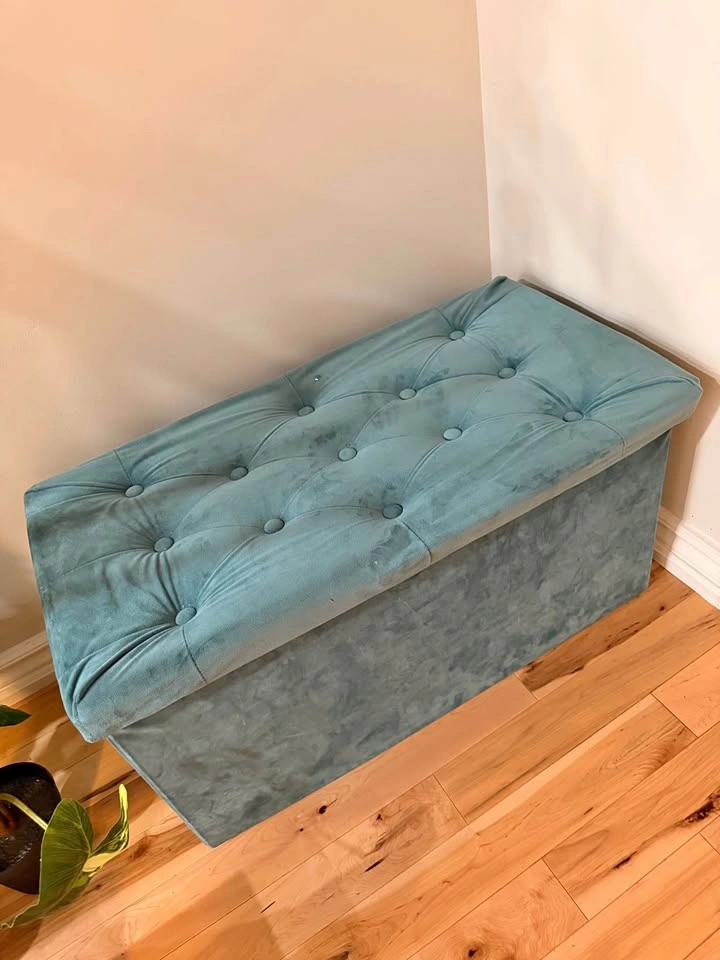 Teal Storage Ottoman (read description)
