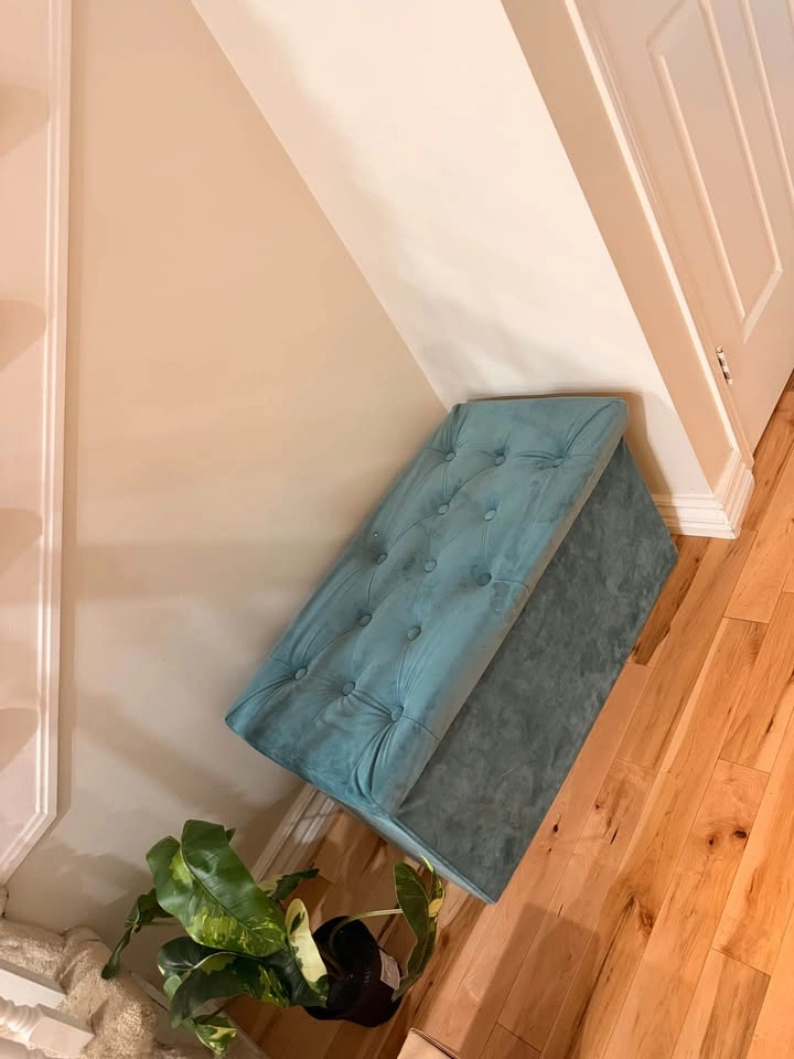 Teal Storage Ottoman (read description) - photo 2