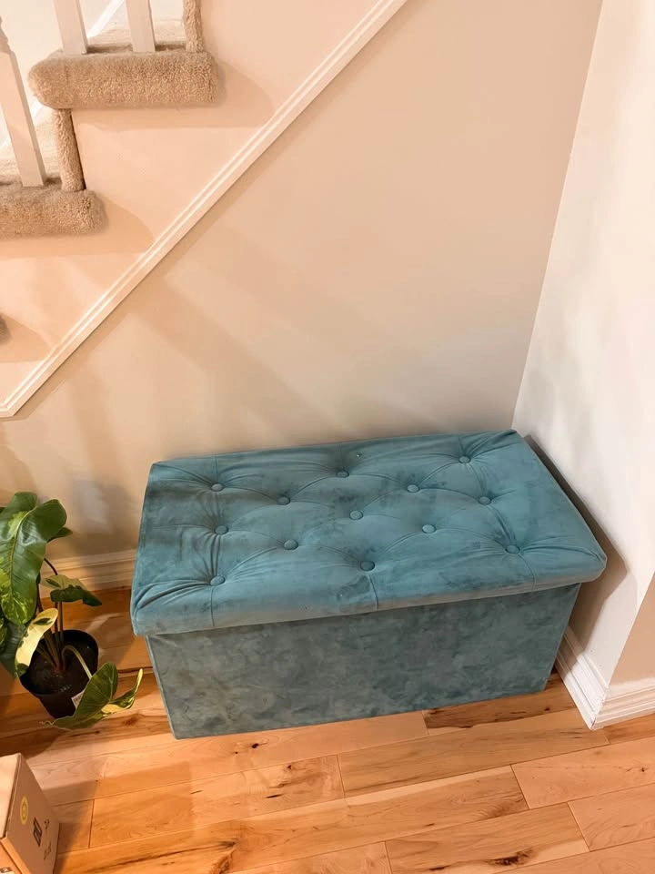 Teal Storage Ottoman (read description) - photo 3