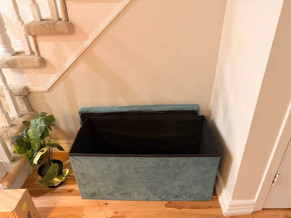 Teal Storage Ottoman (read description) - photo 4