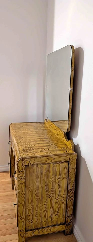 Whimsical Unique 4 drawer Vintage dressing table