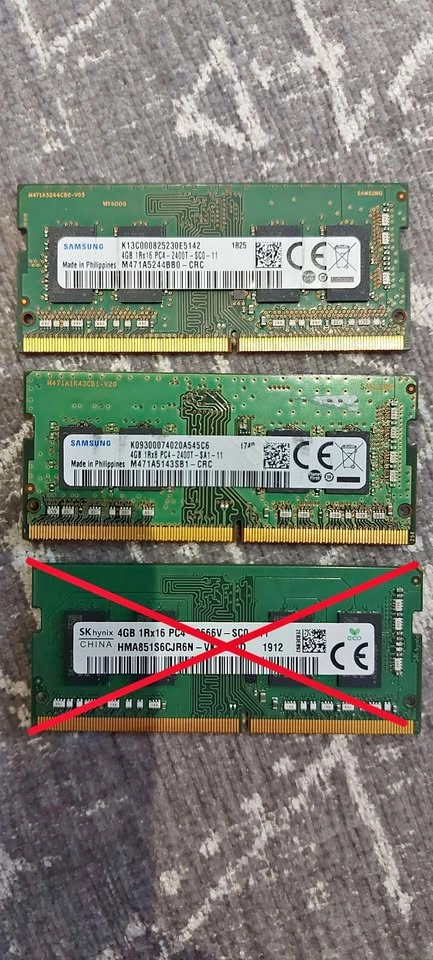 Samsung and SK Hynix 4GB DDR4 Laptop RAM